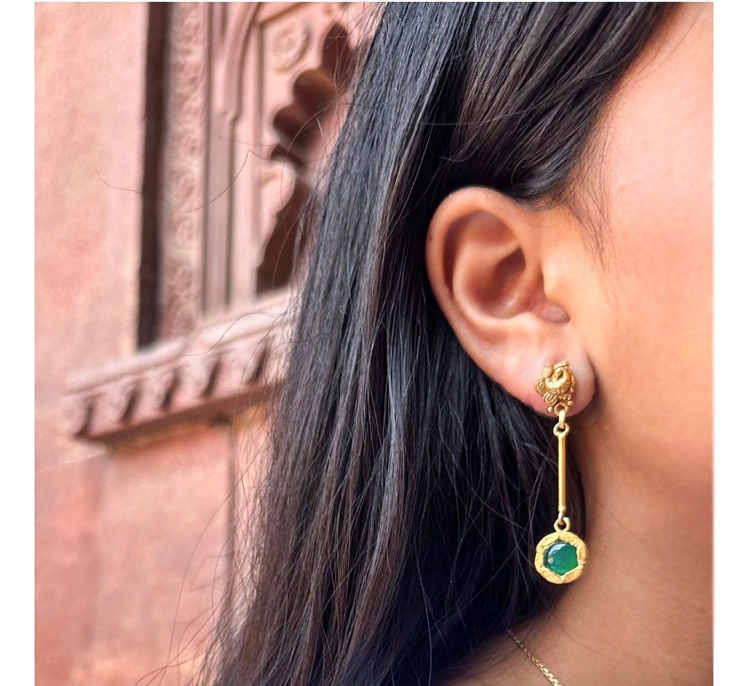 Emerald Green Stud Earrings • Petra Slay Design