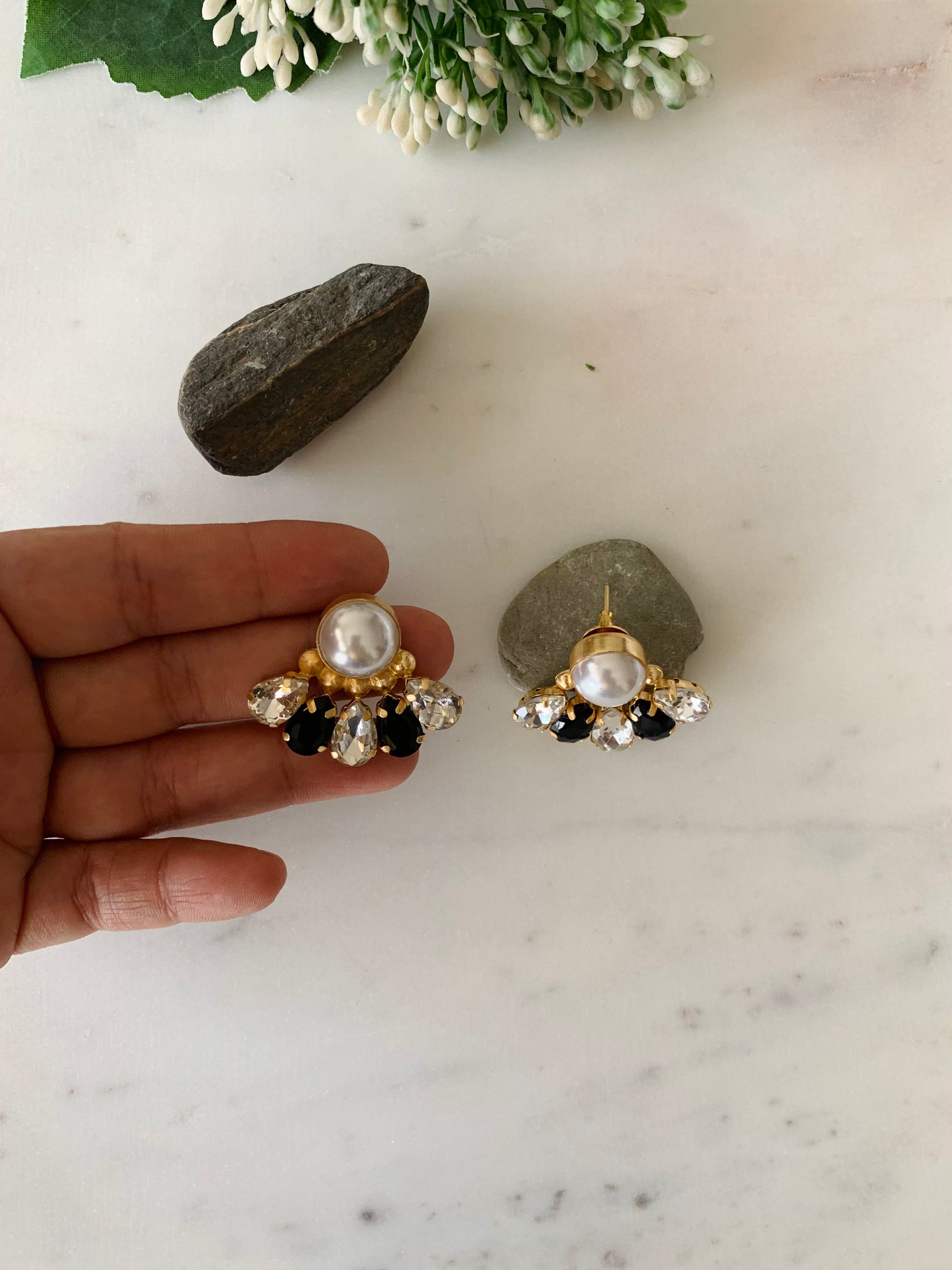 Dulcett India  Ethnic Style Black Oxidised Earrings  German Silver   Black Metal Polish Designer Earring With Triangular Jhumka for Girls   Women  Amazonin Fashion